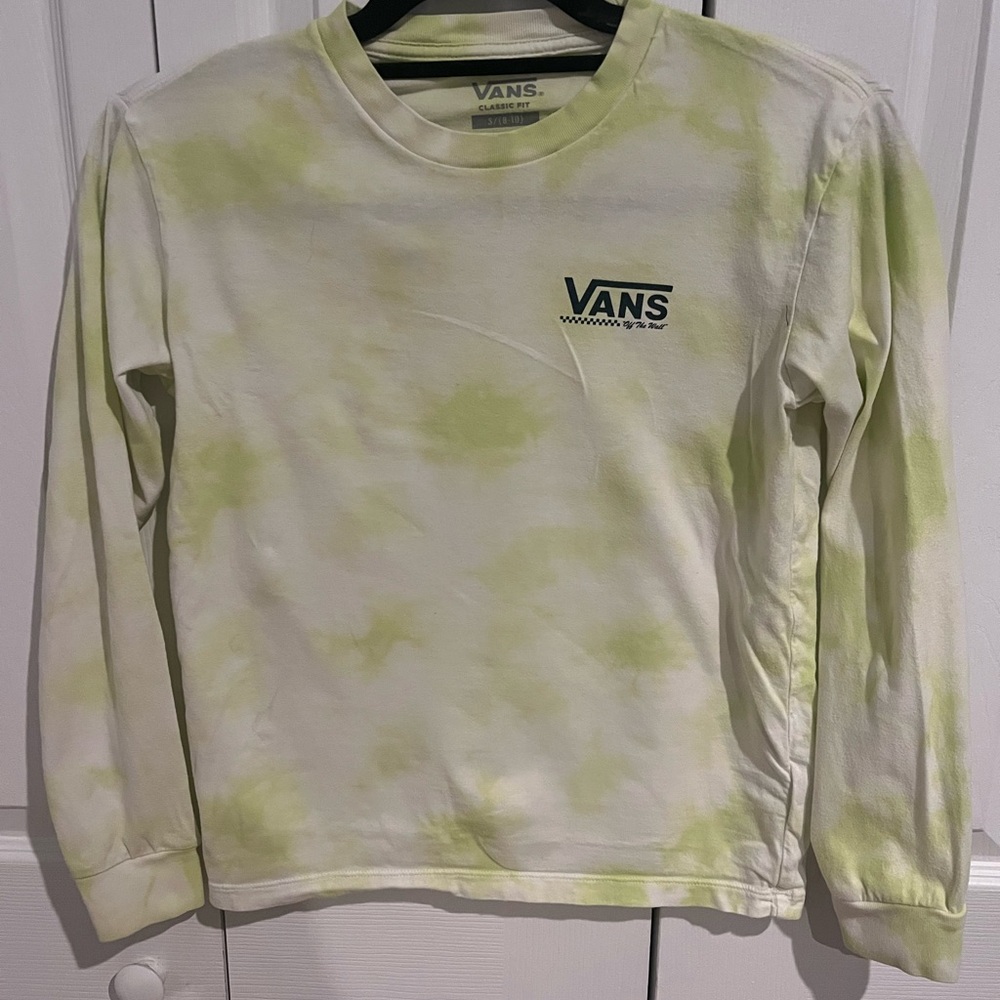 Vans Kids Lime Green Tie-Dye Long Sleeve Shirt